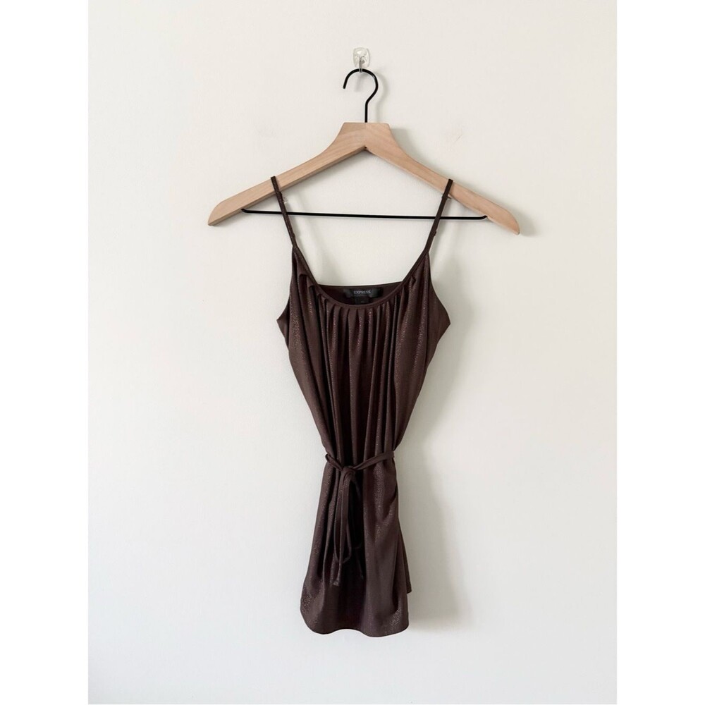Express Vintage '06 Brown Shimmer Cami with Waist Tie Size XS